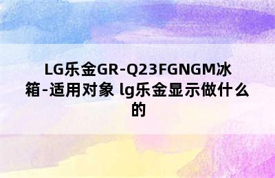 LG乐金GR-Q23FGNGM冰箱-适用对象 lg乐金显示做什么的